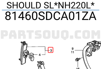Honda 81460SDCA01ZA SHOULD SL*NH220L*