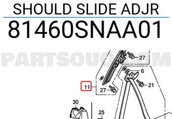 Honda 81460SNAA01 SHOULD SLIDE ADJR