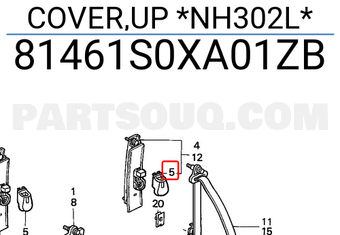 Honda 81461S0XA01ZB COVER,UP *NH302L*