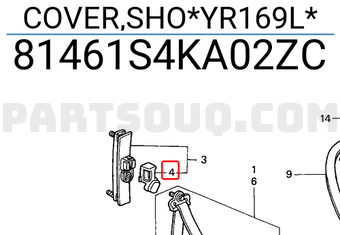 Honda 81461S4KA02ZC COVER,SHO*YR169L*