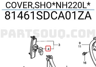Honda 81461SDCA01ZA COVER,SHO*NH220L*