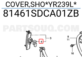 Honda 81461SDCA01ZB COVER,SHO*YR239L*