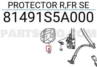 Honda 81491S5A000 PROTECTOR R,FR SE