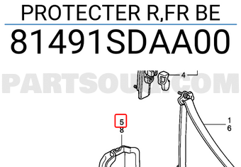 Honda 81491SDAA00 PROTECTER R,FR BE