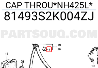 Honda 81493S2K004ZJ CAP THROU*NH425L*