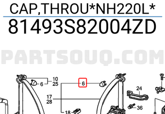 Honda 81493S82004ZD CAP,THROU*NH220L*