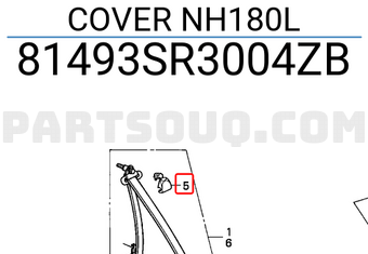 Honda 81493SR3004ZB COVER NH180L