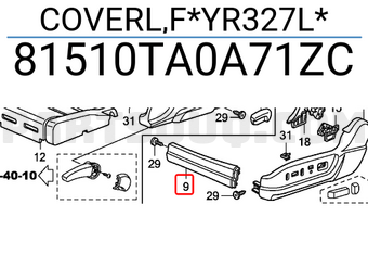 Honda 81510TA0A71ZC COVERL,F*YR327L*