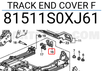 Honda 81511S0XJ61 TRACK END COVER F