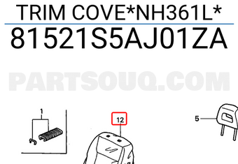 Honda 81521S5AJ01ZA TRIM COVE*NH361L*