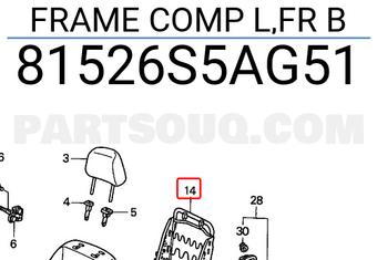 Honda 81526S5AG51 FRAME COMP L,FR B