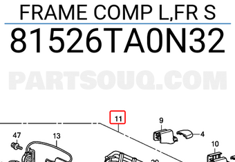 Honda 81526TA0N32 FRAME COMP L,FR S