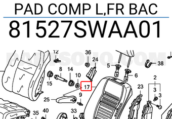 Honda 81527SWAA01 PAD COMP L,FR BAC