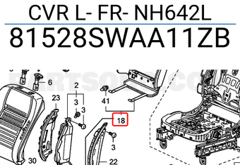 Honda 81528SWAA11ZB CVR L- FR- NH642L