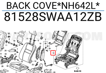 Honda 81528SWAA12ZB BACK COVE*NH642L*