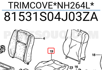 Honda 81531S04J03ZA TRIMCOVE*NH264L*