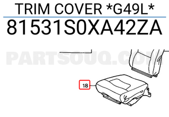 Honda 81531S0XA42ZA TRIM COVER *G49L*