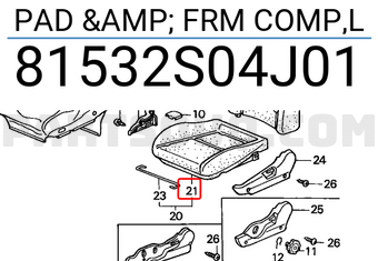 Honda 81532S04J01 PAD & FRM COMP,L