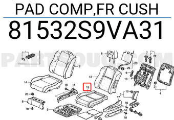 Honda 81532S9VA31 PAD COMP,FR CUSH