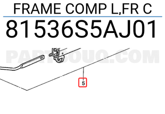 Honda 81536S5AJ01 FRAME COMP L,FR C