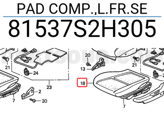 Honda 81537S2H305 PAD COMP.,L.FR.SE