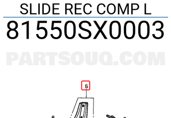 Honda 81550SX0003 SLIDE REC COMP L
