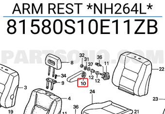 Honda 81580S10E11ZB ARM REST *NH264L*