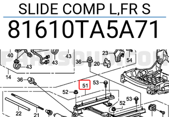 Honda 81610TA5A71 SLIDE COMP L,FR S