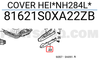Honda 81621S0XA22ZB COVER HEI*NH284L*