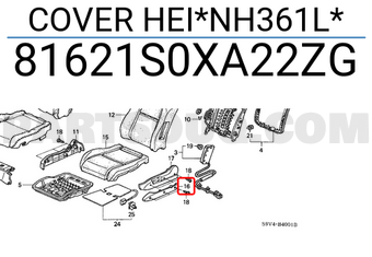 Honda 81621S0XA22ZG COVER HEI*NH361L*