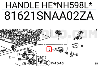 Honda 81621SNAA02ZA HANDLE HE*NH598L*