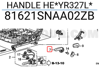 Honda 81621SNAA02ZB HANDLE HE*YR327L*