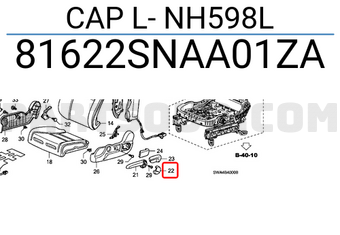 Honda 81622SNAA01ZA CAP L- NH598L