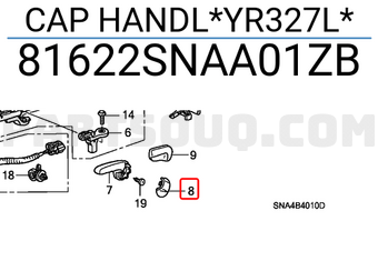 Honda 81622SNAA01ZB CAP HANDL*YR327L*