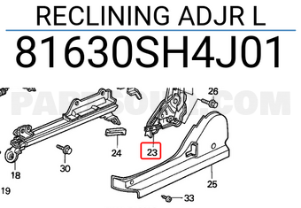 Honda 81630SH4J01 RECLINING ADJR L