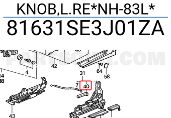 Honda 81631SE3J01ZA KNOB,L.RE*NH-83L*