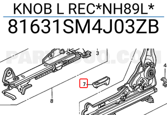 Honda 81631SM4J03ZB KNOB L REC*NH89L*