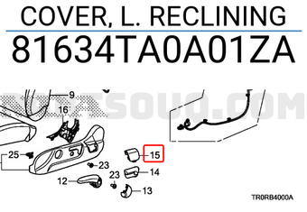 Honda 81634TA0A01ZA COVER, L. RECLINING