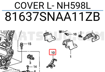 Honda 81637SNAA11ZB COVER L- NH598L