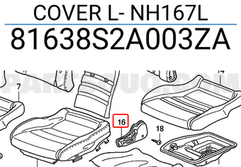 Honda 81638S2A003ZA COVER L- NH167L