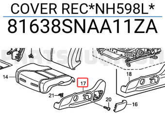 Honda 81638SNAA11ZA COVER REC*NH598L*