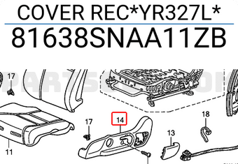 Honda 81638SNAA11ZB COVER REC*YR327L*
