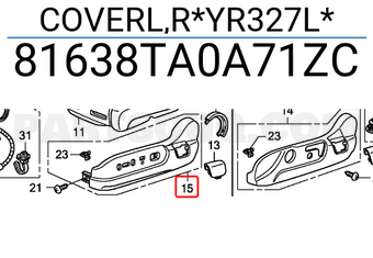Honda 81638TA0A71ZC COVERL,R*YR327L*