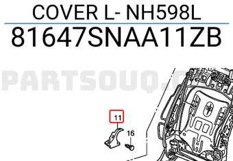 Honda 81647SNAA11ZB COVER L- NH598L