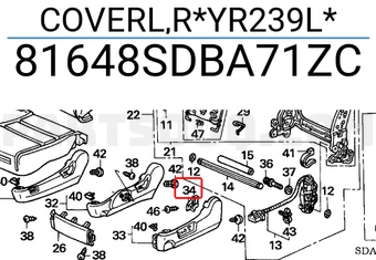 Honda 81648SDBA71ZC COVERL,R*YR239L*