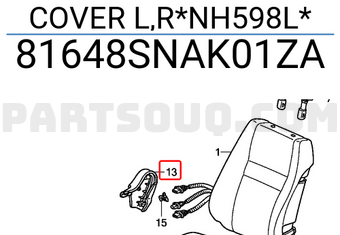 Honda 81648SNAK01ZA COVER L,R*NH598L*