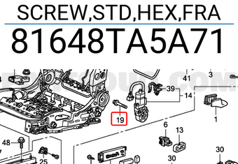 Honda 81648TA5A71 SCREW,STD,HEX,FRA