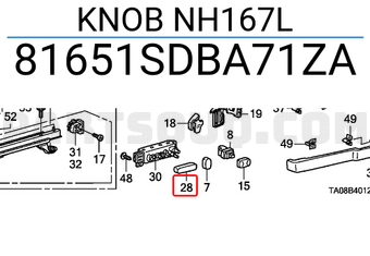 Honda 81651SDBA71ZA KNOB NH167L