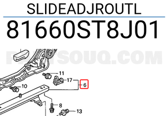 Honda 81660ST8J01 SLIDEADJROUTL