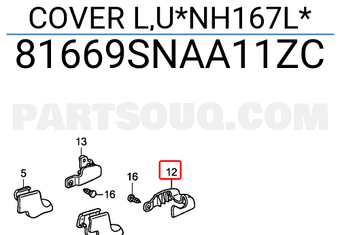 Honda 81669SNAA11ZC COVER L,U*NH167L*